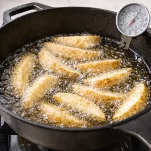 KFC Potato Wedges Availability, Price, Recipe, Review 2026 10 First Fry Heat oil to 350–375°F (use a thermometer). Fry wedges in batches for 4 minutes—do not brown yet. Remove and drain on paper towels or a wire rack.