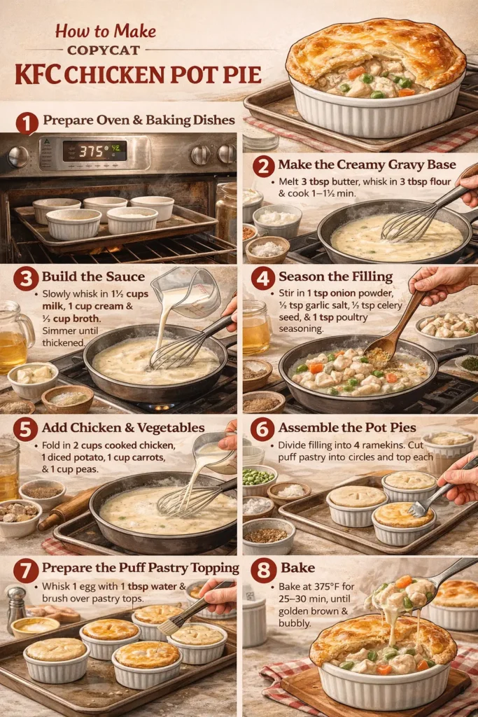 KFC Chicken Pot Pie Copycat Recipe, Price & Reviews 2026 7 KFC Pot Pie Recipe Infographic