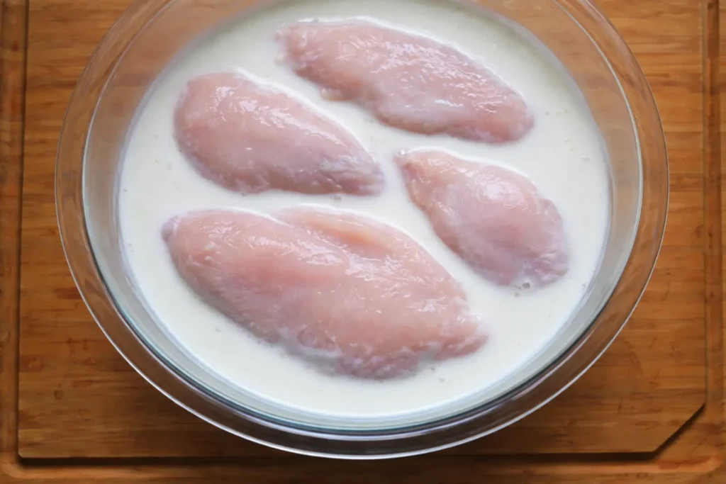 KFC Chicken Breast 6 a buttermilk marinade keeps the chicken thigh tender and juicy