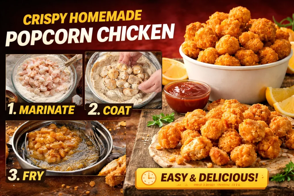 KFC Popcorn Chicken Recipe, Price & Calories 2026 5 Crispy homemade KFC popcorn chicken recipe