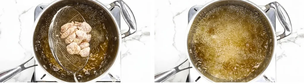 KFC Popcorn Chicken Recipe, Price & Calories 2026 13 Add oil to about 2.5 cm (1 inch) depth
Heat to 180°C (350°F)