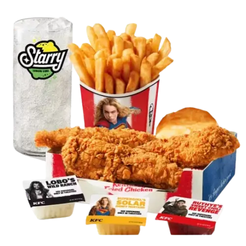 KFC Supergirl Meal With Prices, Calories & Collectibles 2026 4 KFC Supergirl Tenders Combo Meal